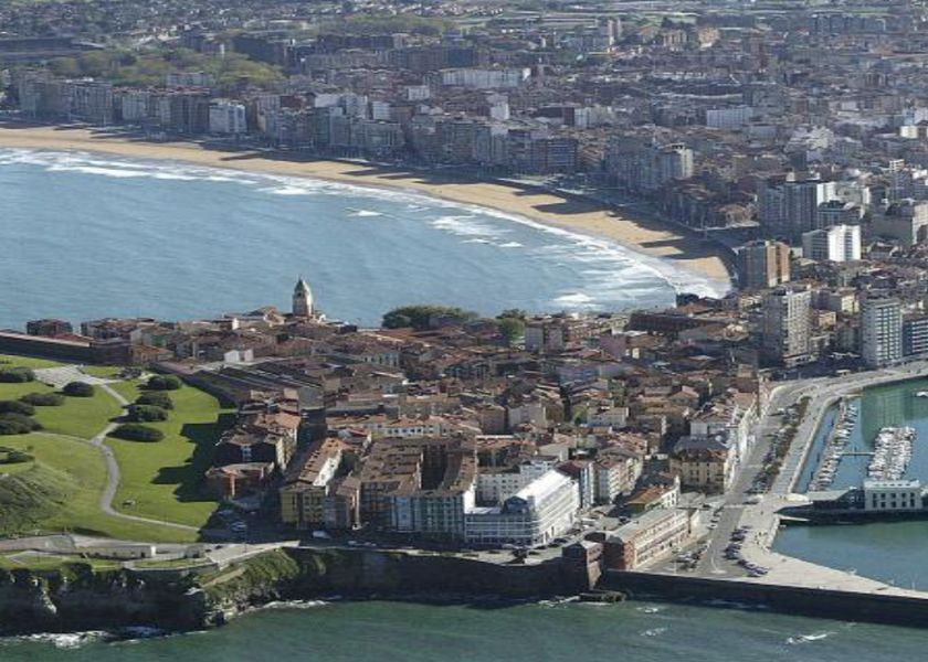 Gijón-Aerial view of the urban center